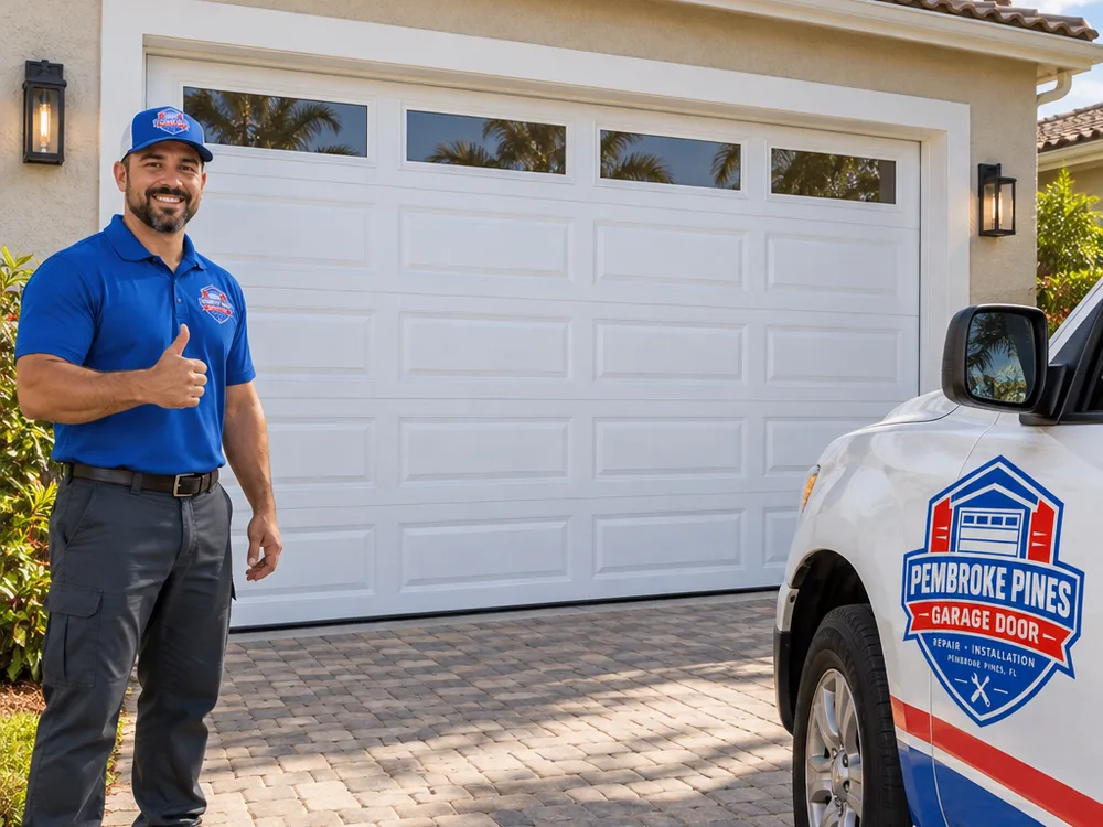 New insulated steel sectional garage door with even perimeter gaps