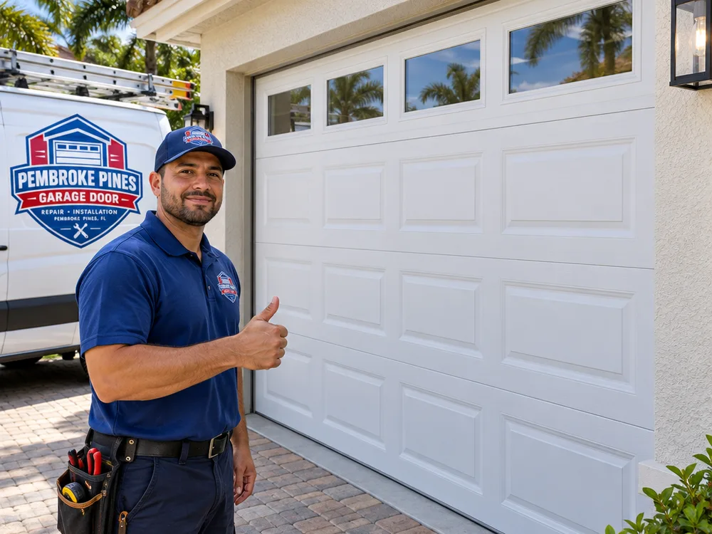 Garage door aligned evenly in its opening with straight roller travel paths